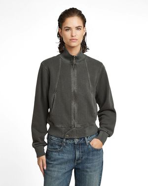 G-Star Overdyed Slim Track Sweater Jacket - Grey