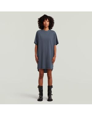 G-Star Woven Mix Washed Jersey Dress - Blue