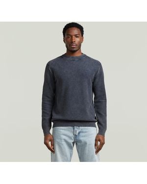 G-Star Washed Knit Pullover - Blue