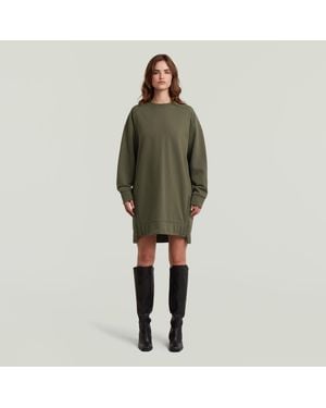 G-Star Biker Zip Sweater Dress - Green