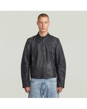 G-Star Leather Blouson Jacket - Black