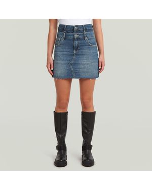 G-Star Carter Double Waistband Mini Skirt - Blauw