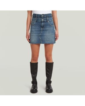 G-Star Carter Double Waistband Mini Skirt - Blau
