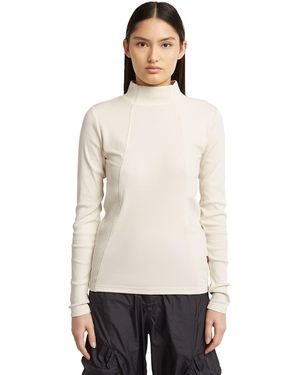 G-Star A-Line Slim Rib Mock T-Shirt - Natural