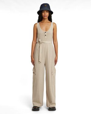 G-Star Overdyed Utility Loose Jumpsuit - Natural