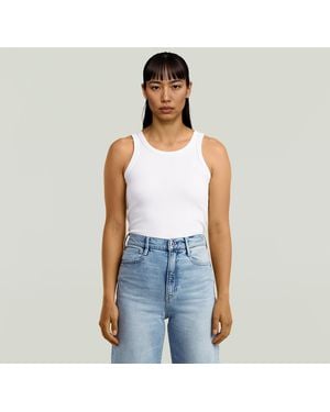 G-Star Ribbed Tanktop - White