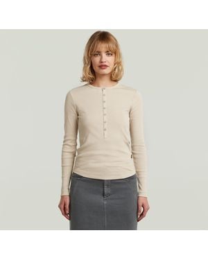 G-Star Henley Slim T-Shirt - Natural