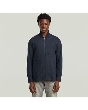 G-Star Bomber Collar Zip Overshirt - Blue