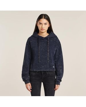 G-Star Overdyed Loose Hooded Sweater - Blue