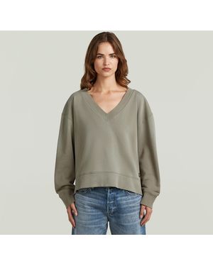 G-Star Sunfaded V-Neck Loose Sweater - Groen