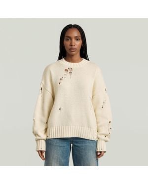 G-Star Drop Needle Loose Knit Pullover - Natur