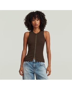 G-Star 2 Way Slim Rib Tank - Black