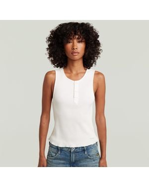 G-Star Slim Henley Tank T-Shirt - Weiß