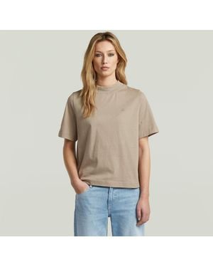 G-Star Logo Mock T-Shirt - Natural