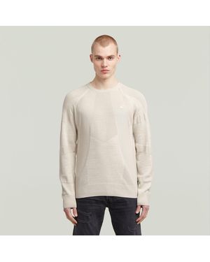 G-Star 3D Biker Ribbed Knit Pullover - Natur