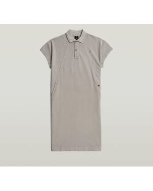G-Star Seam Detail Polo Dress - Gray