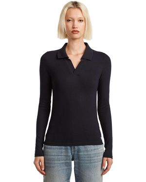 G-Star Ribbed Slim Polo - Blue
