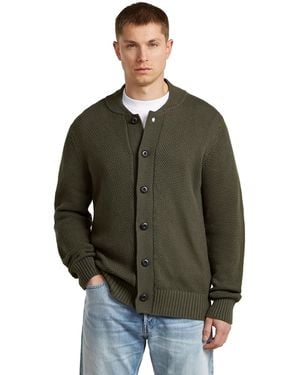 G-Star Honey Comb Structure Cardigan Knit - Green
