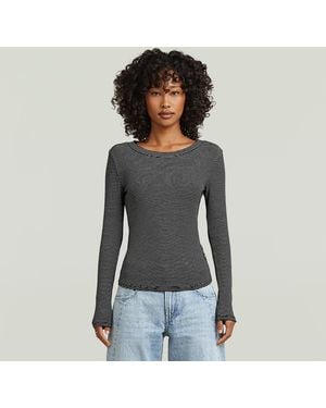 G-Star Striped Slim T-Shirt - Black