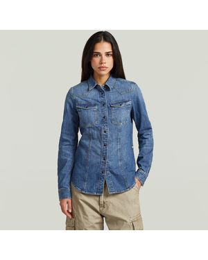 G-Star 3301 Longsleeve Overhemd - Blauw