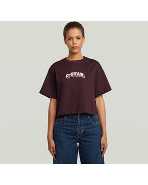 G-Star Felt Logo Boxy T-Shirt - Red