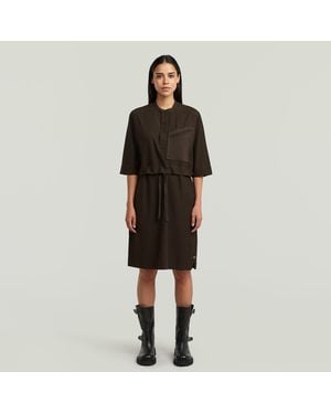 G-Star Half Placket Shirt Dress - Black