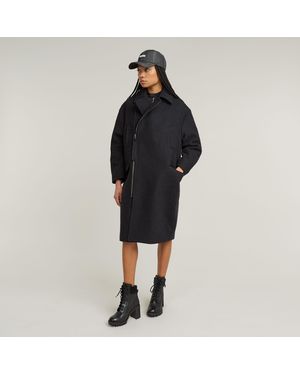 G-Star Manteau Zip Cocoon Oversized - Noir