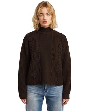 G-Star Cable Double Collar Knit - Black