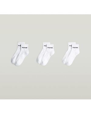 G-Star Short Logo Socks 3-Pack - White