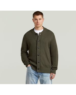 G-Star Honey Comb Structure Cardigan Knit - Grün