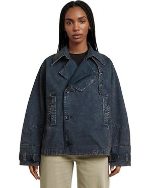 G-Star Oversized Short Trench Coat - Blue