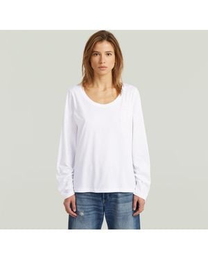 G-Star Scoop Neck Long Sleeve T-Shirt - White