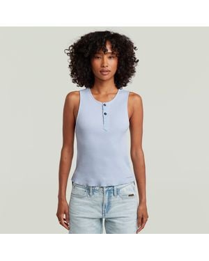 G-Star Slim Henley Tank T-Shirt - Blue