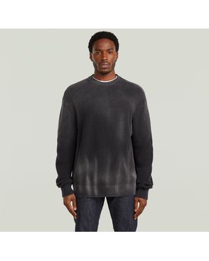 G-Star Sunfaded Loose Knit Pullover - Schwarz