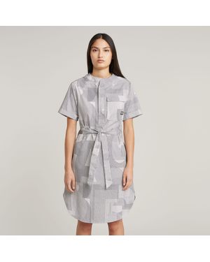 G-Star Belted Dress Side Slits - Grau