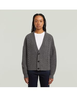 G-Star Pull Cable Cropped Cardi - Gris
