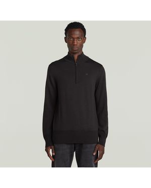 G-Star Premium Core Half Zip Knit - Schwarz