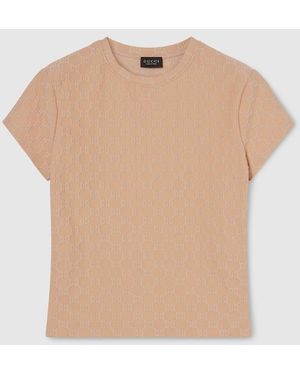 Gucci Gg Jersey Jacquard T-Shirt - Natural