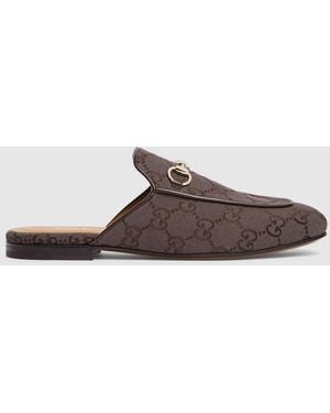 Gucci Princetown Slipper, Gg Canvas - Brown