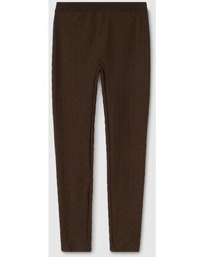Gucci Gg Jersey Jacquard Leggings - Brown