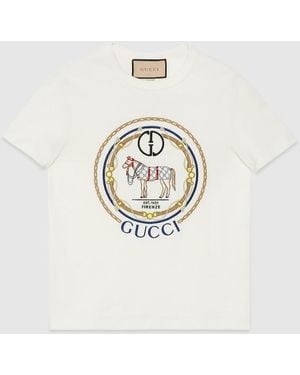 Gucci Cotton Jersey T-Shirt With Interlocking G - White