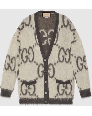Gucci Reversible Gg モヘアブレンドカーディガン - グレー
