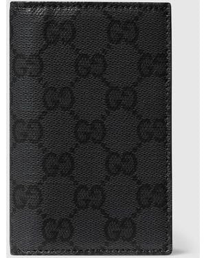 Gucci Gg Card Case, Original Gg Fabric - Black