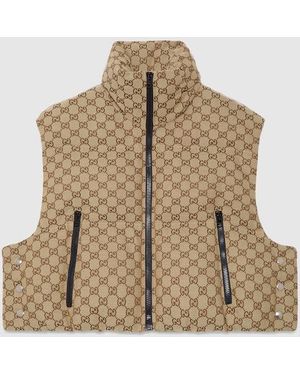 Gucci Ggキャンバス ダウンジレ, ベージュ, ウェア - ナチュラル