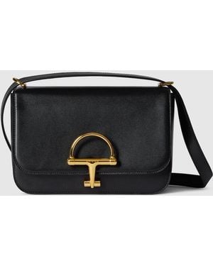 Gucci 〔グッチ シエナ〕スモール ショルダーバッグ, ブラック, レザー