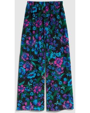 Gucci Printed Silk Leisure Pants - Blue
