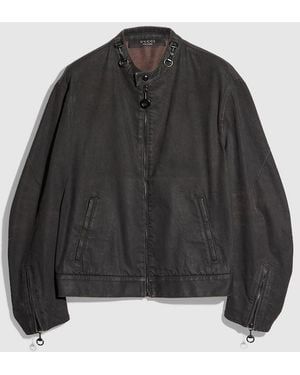 Gucci Cotton Viscose Denim Jacket With Horsebit - Black