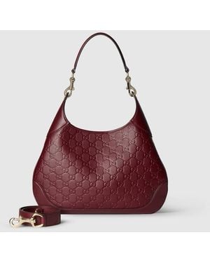 Gucci 〔グッチ B〕ラージ ショルダーバッグ, ボルドー, レザー - パープル