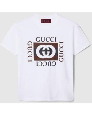 Gucci Printed Cotton Jersey T-Shirt - White