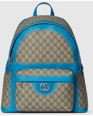 Gucci Gg Medium Backpack, Gg Canvas - Blue